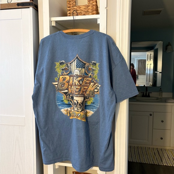 Gildan Ultra Cotton Blue T-Shirt - Picture 4 of 4